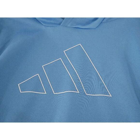 Adidas Youth Blue Pullover Hoodie Athletic Fit with Kangaroo Pocket L - Picture 4 of 8